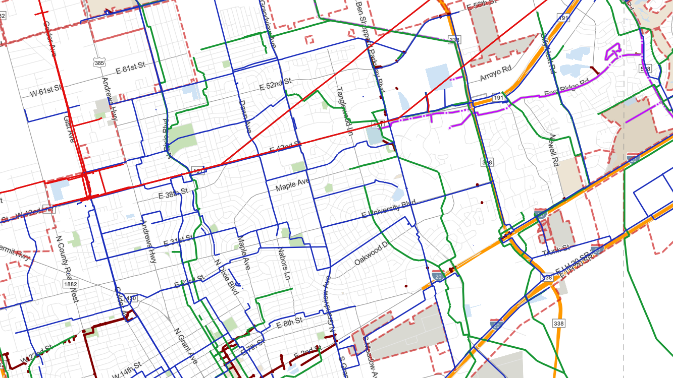 Odessa Utilities map